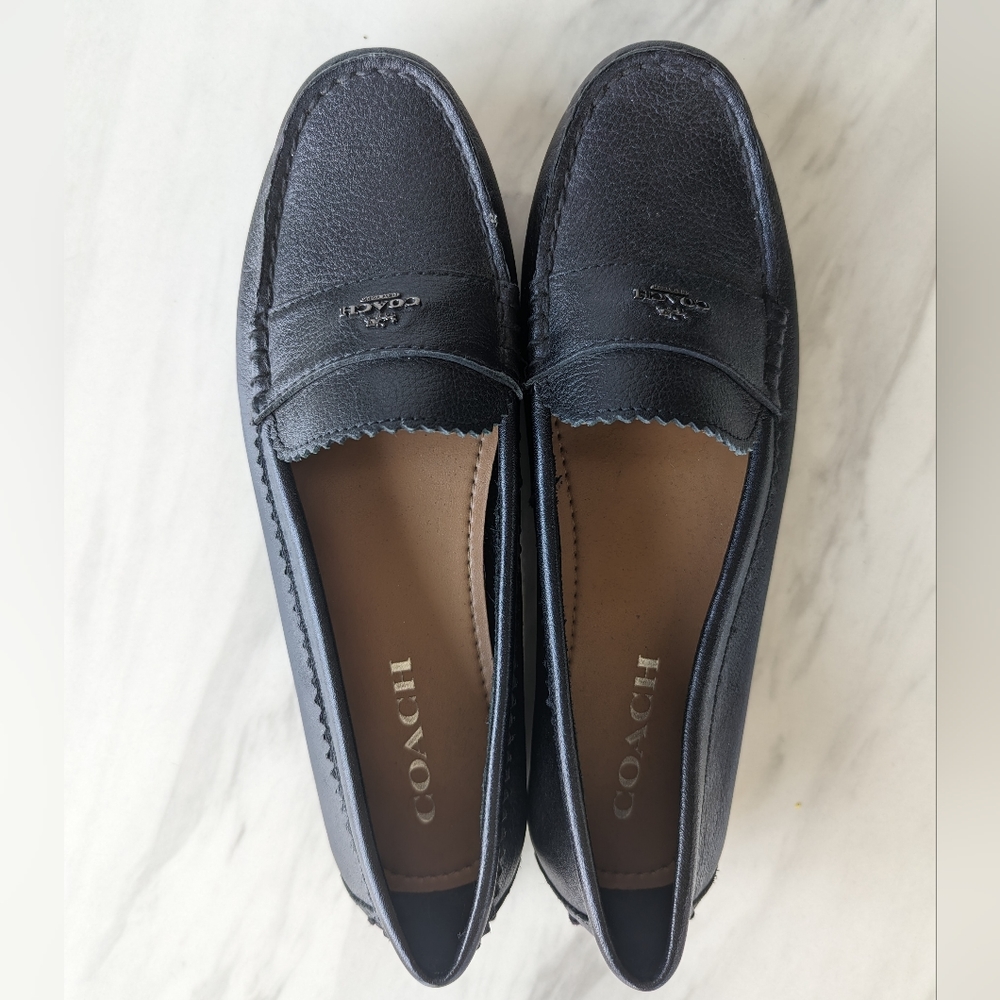Coach Black Leather Loafers size 8 US 38 EUR